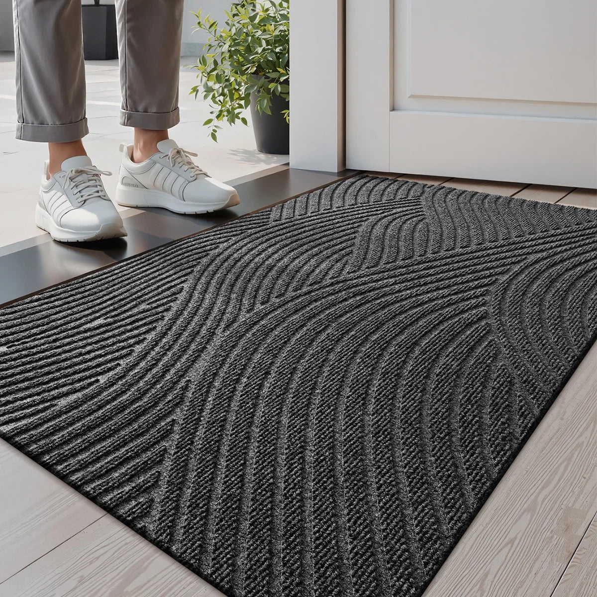 3D Geometrische Eingangsmatte – Rutschfeste Schmutz- & Wasserfangmatte